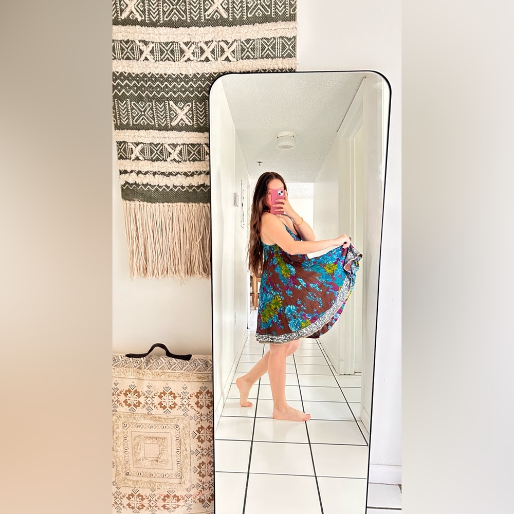 Free People Crinkle Floral Mini Dress